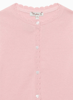 Confiture Cardigan Heart Button Cardigan in Pale Pink