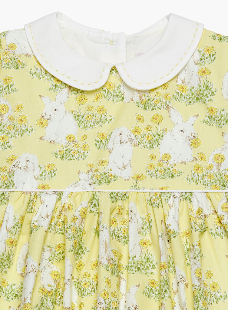 Baby Girls Bunny Dress Yellow Bunny Trotters London