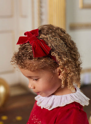 Lily Rose Alice Bands Velvet Big Bow Alice Band in Red