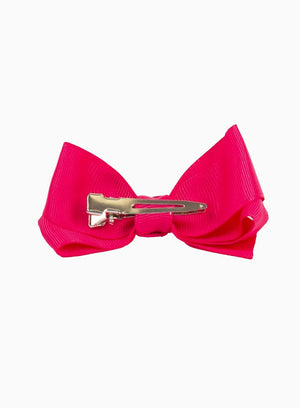 Lily Rose Clip Large Bow Hair Clip in Shocking Pink