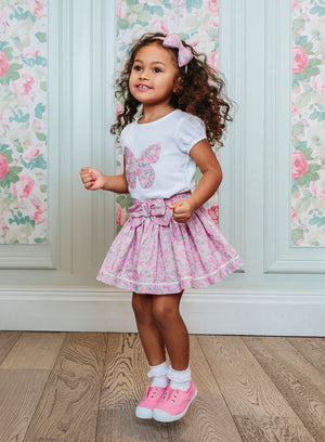 Lily Rose x PEPPA PIG Skirt Bow Skirt in Pink Peppa Meadow