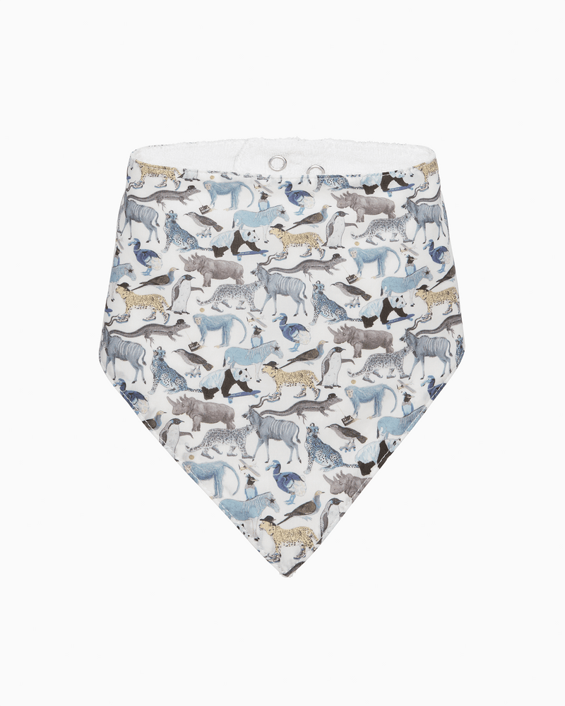 Lapinou Bib Bandana Bib in Blue Zoo