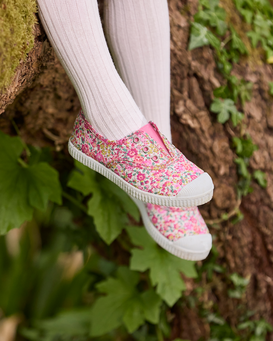 Hampton Canvas Canvas Shoes Hampton Canvas Plum Print Plimsolls in Emma & Georgina