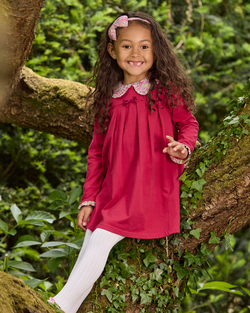 Lily Rose Dress Violet Pie Crust Dress in Bright Pink