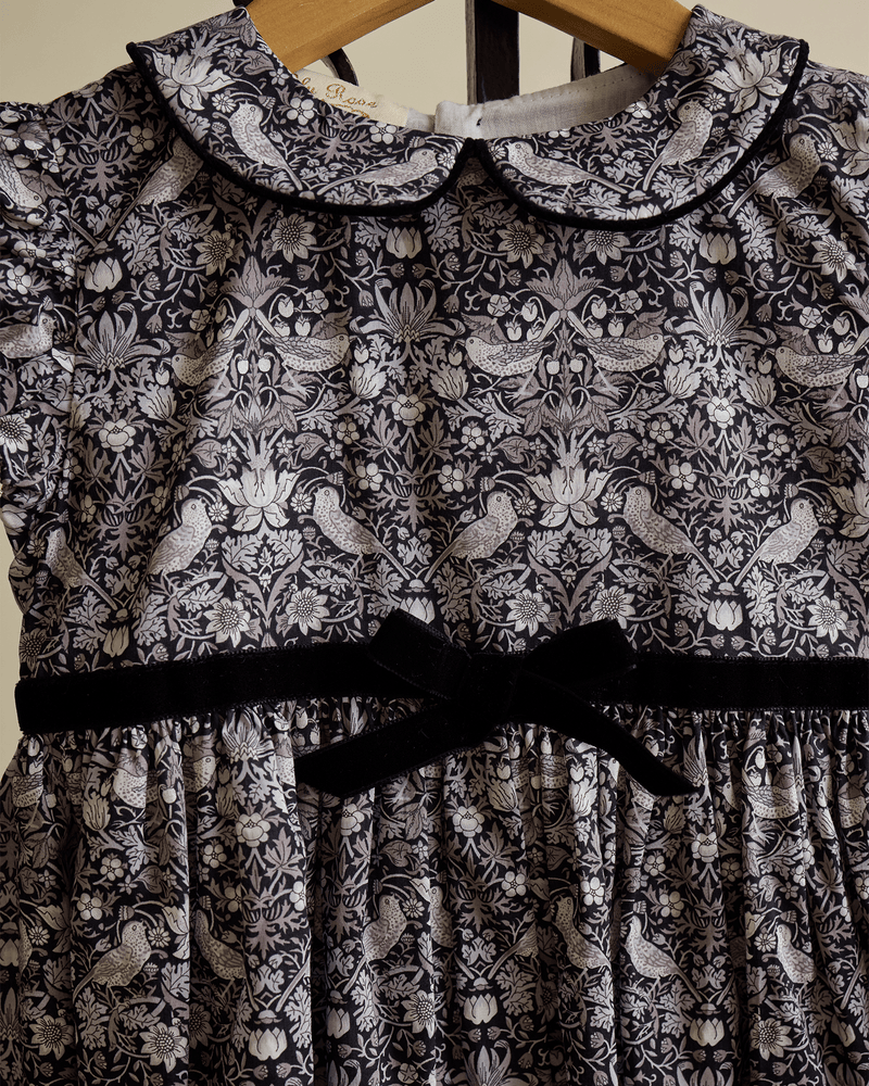 Lily Rose Gold Dress Black Strawberry Thief Dress