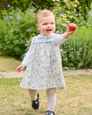 Confiture Dress Baby Hollie Hedgehog Pinafore in Pale Blue