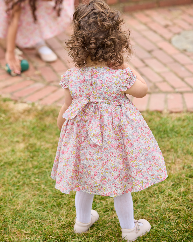 Lily Rose Gold Dress Baby Smocked Party Dress in Claire Aude