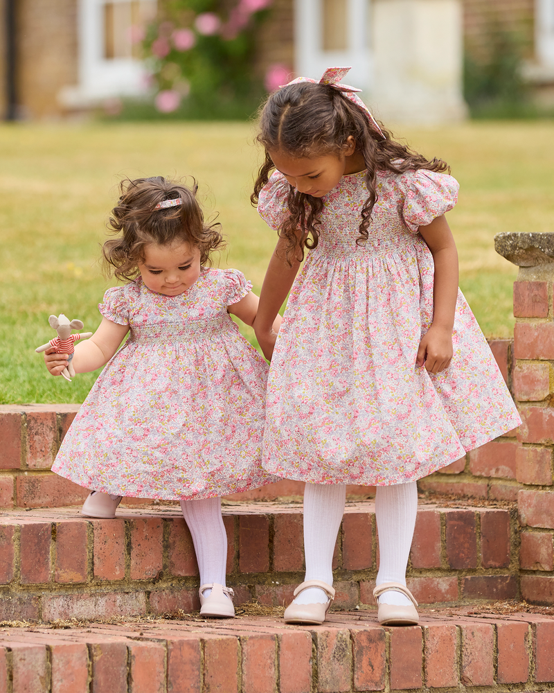 Lily Rose Gold Dress Smocked Party Dress in Claire Aude