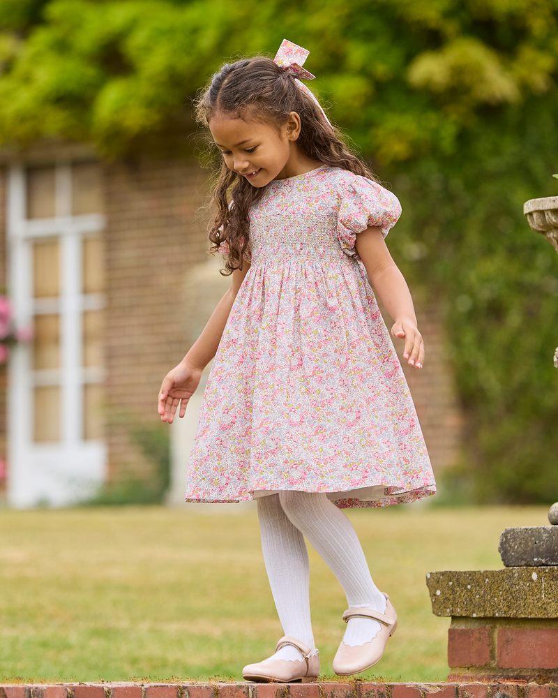 Lily Rose Gold Dress Smocked Party Dress in Claire Aude