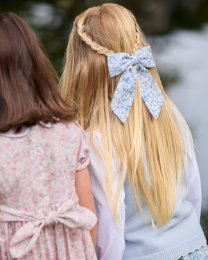 Confiture Clip Long Bow Hair Clip in Blue Arabella