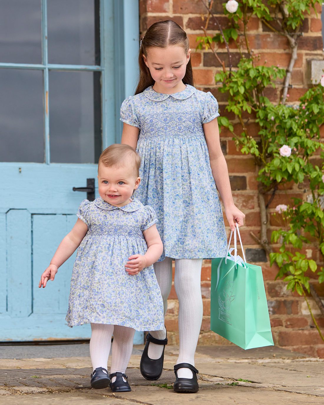 Confiture Dress Arabella Floral Smocked Dress in Blue