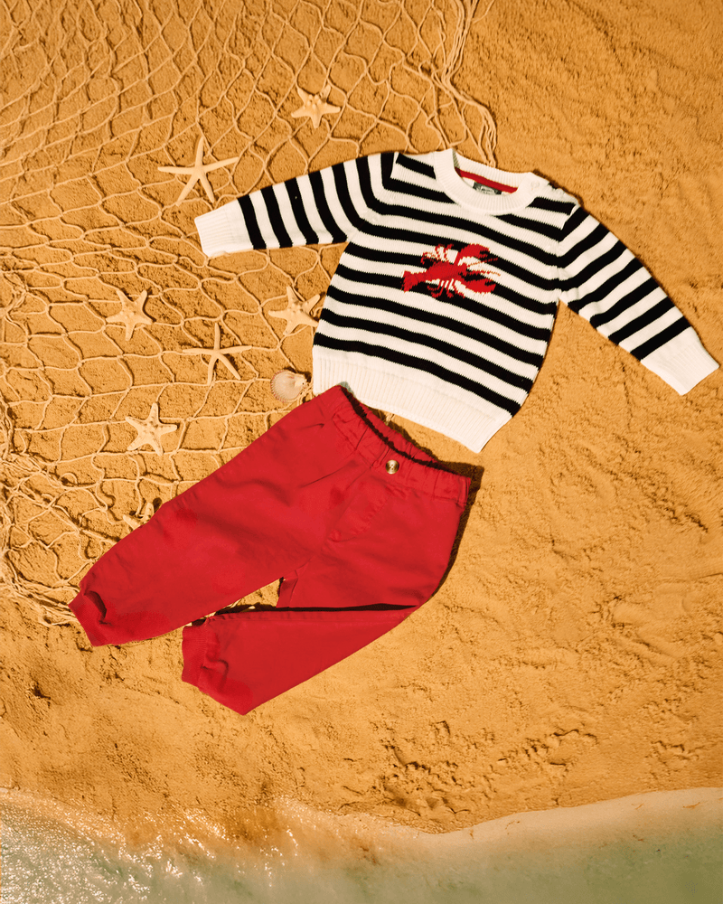 Chelsea Clothing Co Jumper Baby Lobster Striped Jumper