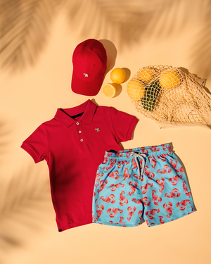 Hamptons Swim Swimshorts Boys Swimshorts in Lobster