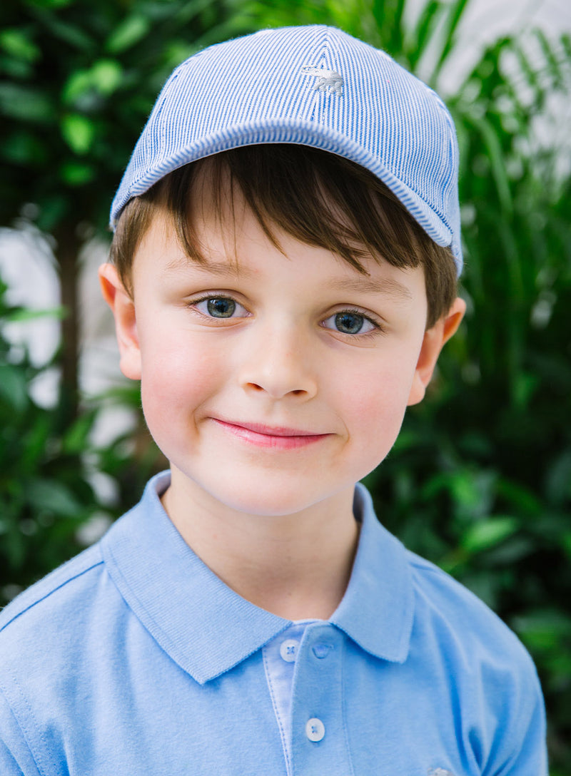Thomas Brown Cap Charlie Cap in Blue Stripe