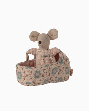 Maileg Toy Maileg Carry Cot Baby Mouse Rose