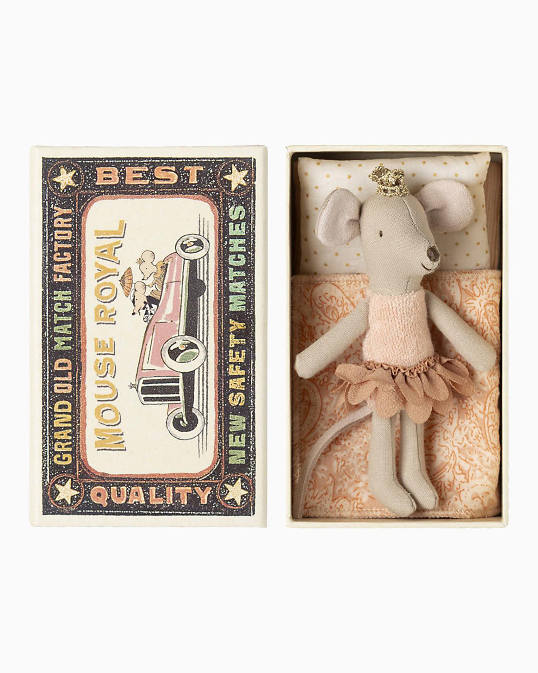 Maileg Toy Maileg Princess Mouse Little Sister In Matchbox