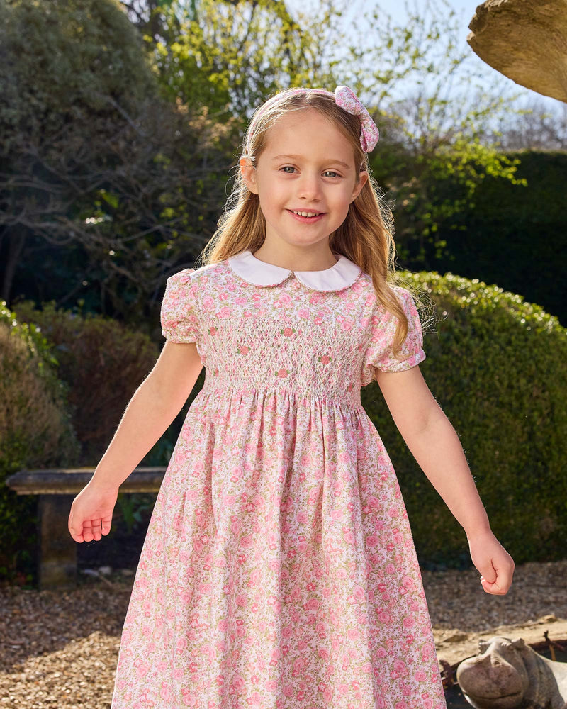 Confiture Dress Rosie Smocked Dress in Peach Rose Floral