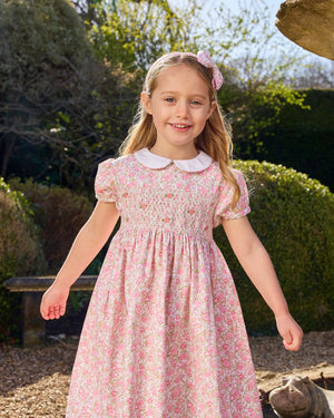 Confiture Dress Rosie Smocked Duck Dress in Peach Rose Floral