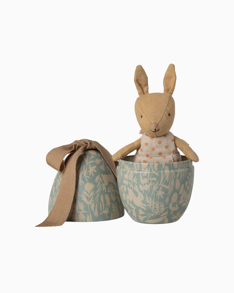 Maileg Toy Maileg Small Easter Egg Rabbit Dusty Blue