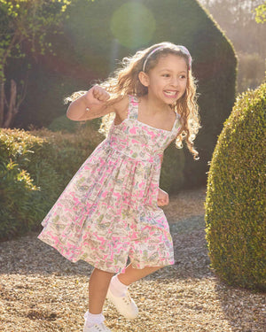 Lily Rose Dress Holiday Scenes Bow Sundress