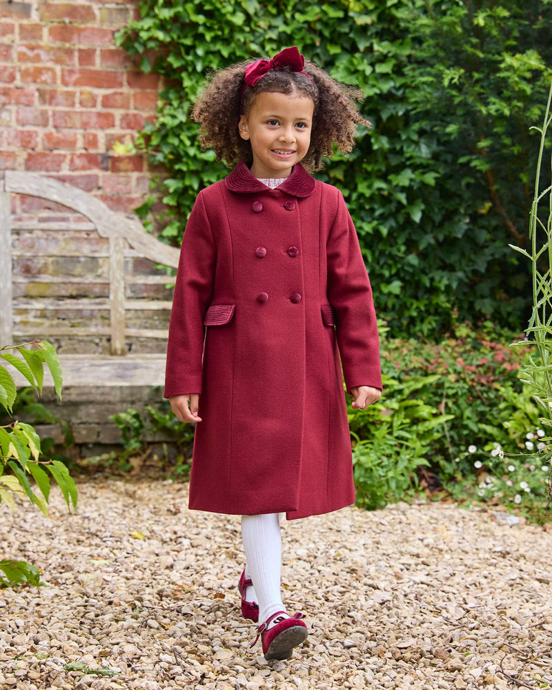 Trotters Heritage Coat Classic Coat in Burgundy