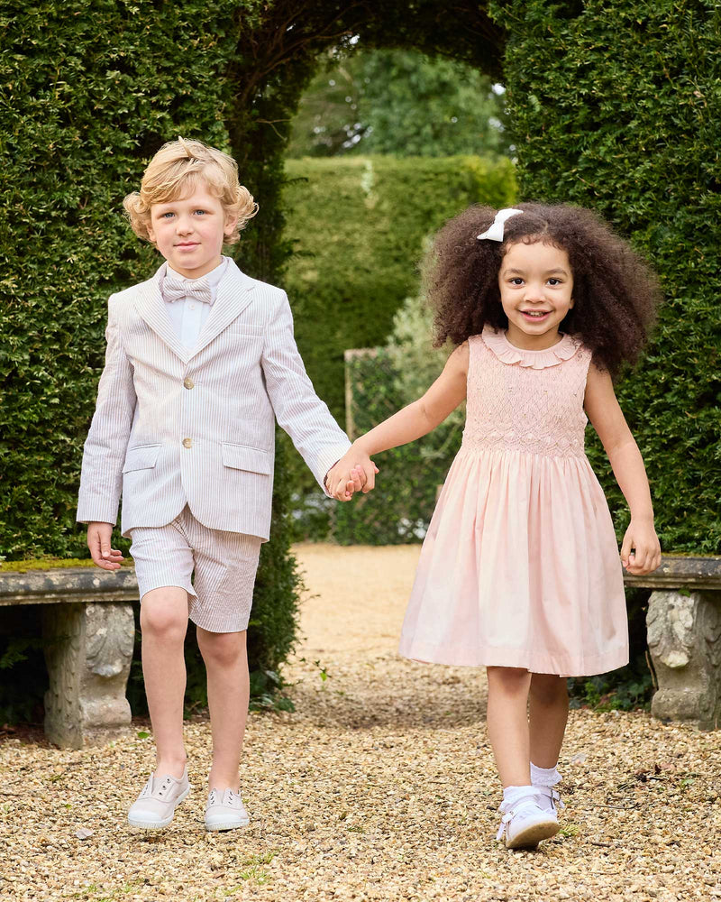 Lily Rose Dress Sleeveless Willow Hand Smocked Dress in Peach