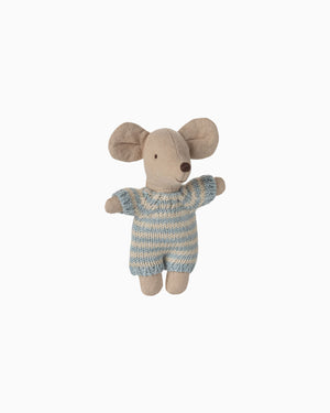 Maileg Toy Maileg Carry Cot Baby Mouse Blue