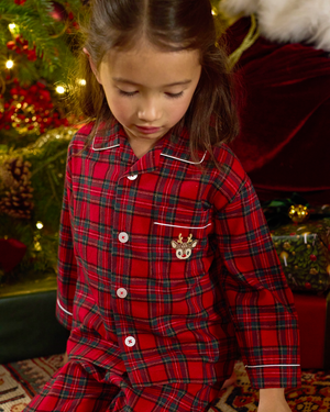 Original Pyjama Company Pyjamas Cosy Tartan Reindeer Pyjamas