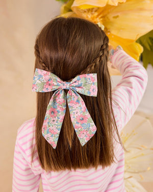 Lily Rose Clip Extra Large Bow Hair Clip in Pink Dahlia