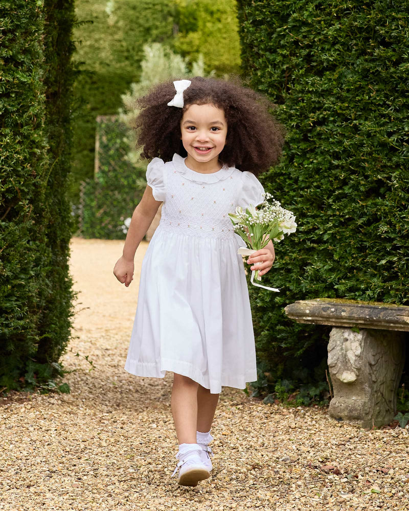 lily rose white dress Lily Rose Girls Willow Rose Hand Smocked Dress White