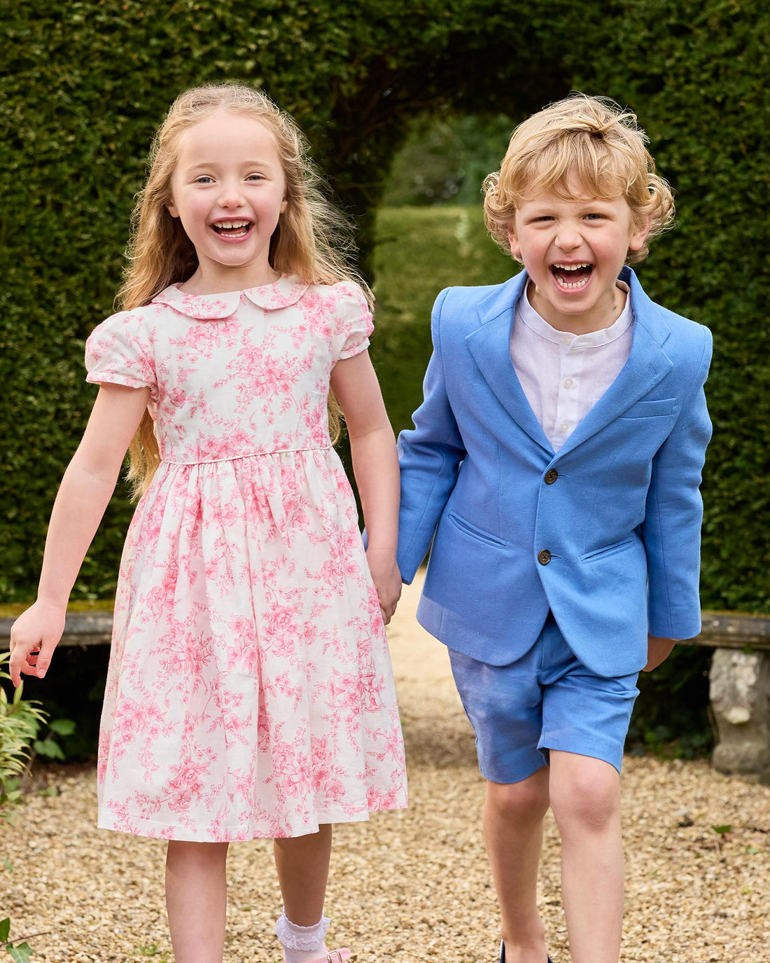 knee length dresses for ladies Kate Floral Linen Dress| Trotters London – Trotters Childrenswear