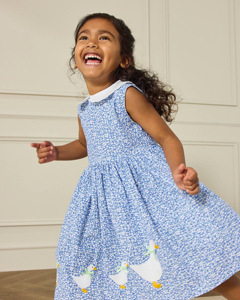 Confiture Dress Petal Collar Duck Dress in Blue Floral