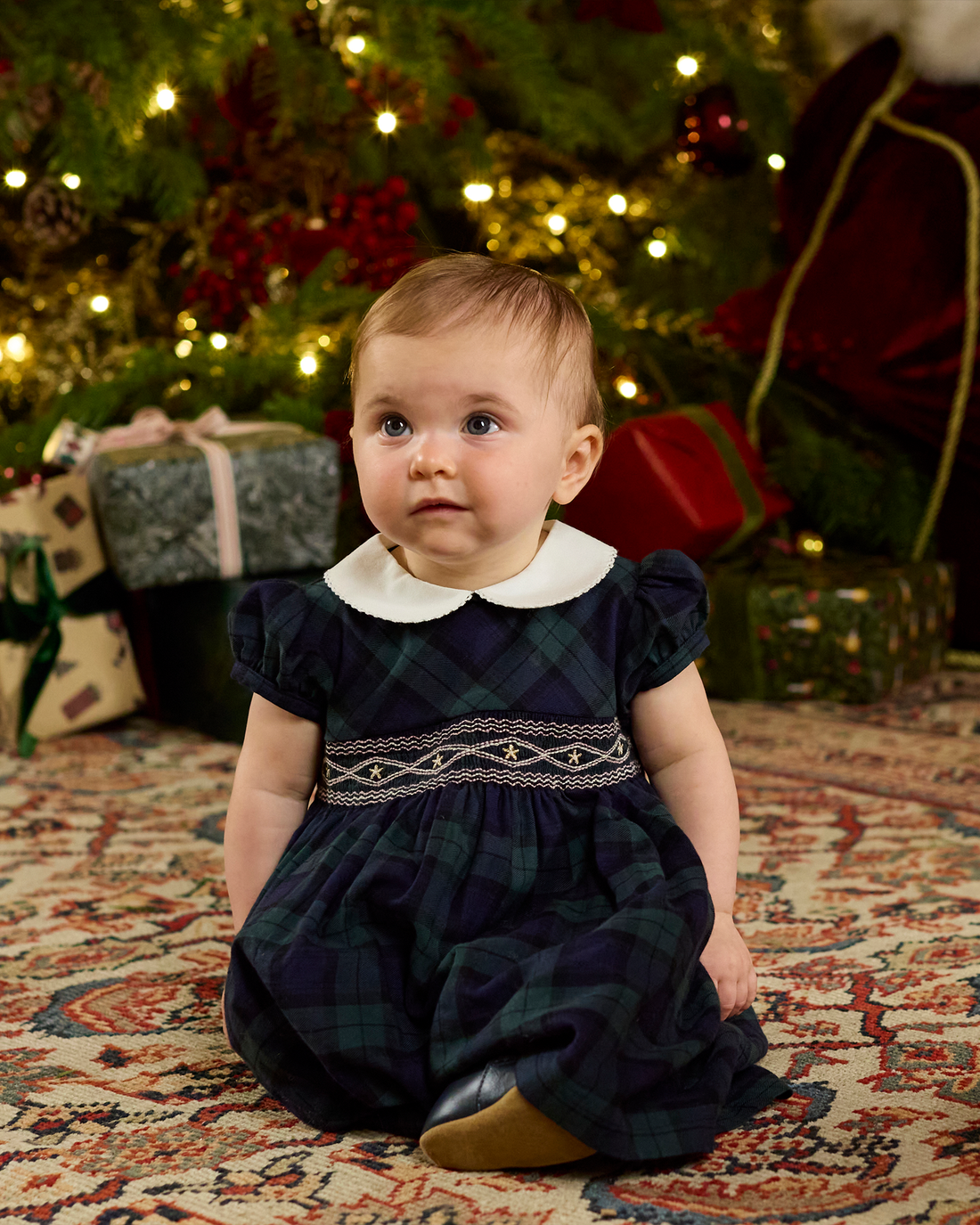 Confiture Dress Baby Charlotte Tartan Smocked Dress