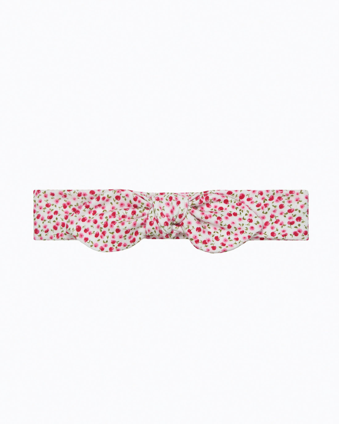 Lily Rose Alice Bands Jersey Bow Headband in Red Cherry Floral