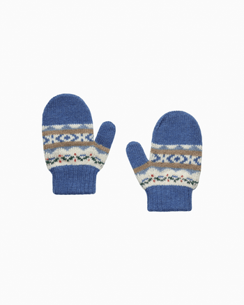 Chelsea Clothing Company Mittens Baby Frankie Fair Isle Mittens in Denim Blue Marl
