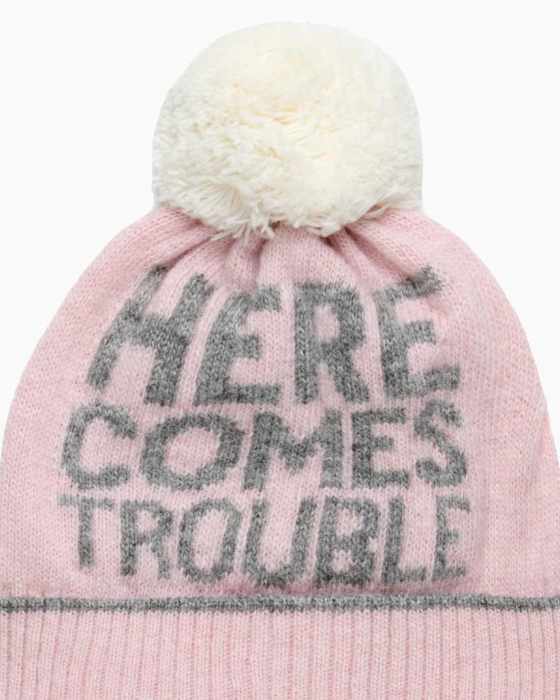 Chelsea Clothing Company Hat Baby Trouble Beanie in Pale Pink