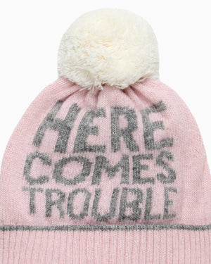 Chelsea Clothing Company Hat Baby Trouble Beanie in Pale Pink