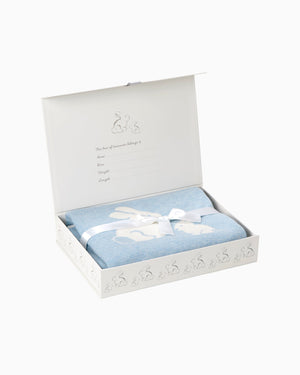 Lapinou Blanket Knitted Bunny Blanket in Pale Blue