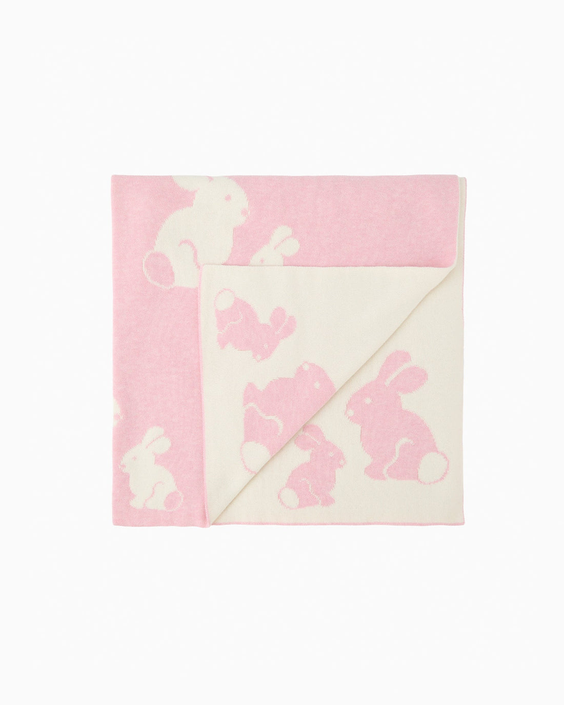 Lapinou Blanket Knitted Bunny Blanket in Pale Pink