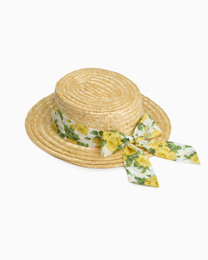 Lily Rose Hat Carline Straw Hat in Yellow