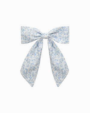 Lily Rose Clip Extra Large Bow Hair Clip in Blue Floral