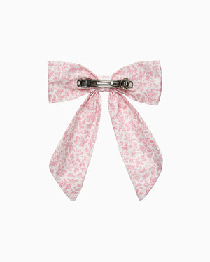 Lily Rose Clip Extra Large Bow Hair Clip in Pink Floral