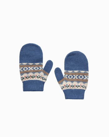Chelsea Clothing Company Mittens Frankie Fair Isle Mittens in Denim Blue Marl