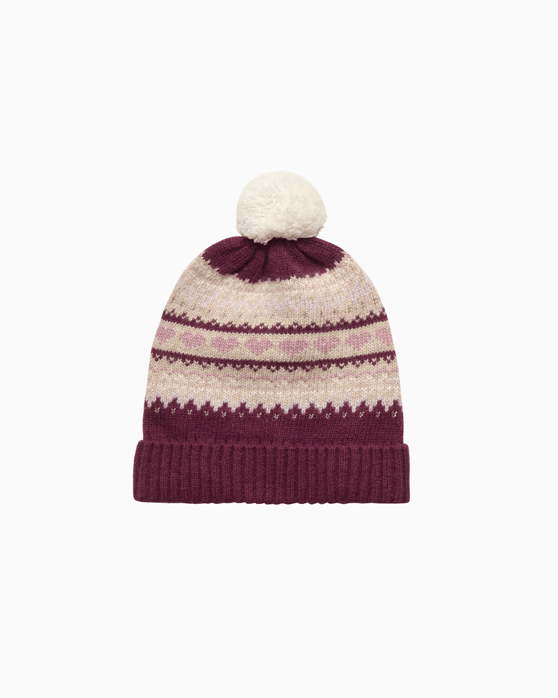 Chelsea Clothing Company Hat Frankie Fair Isle Beanie in Claret