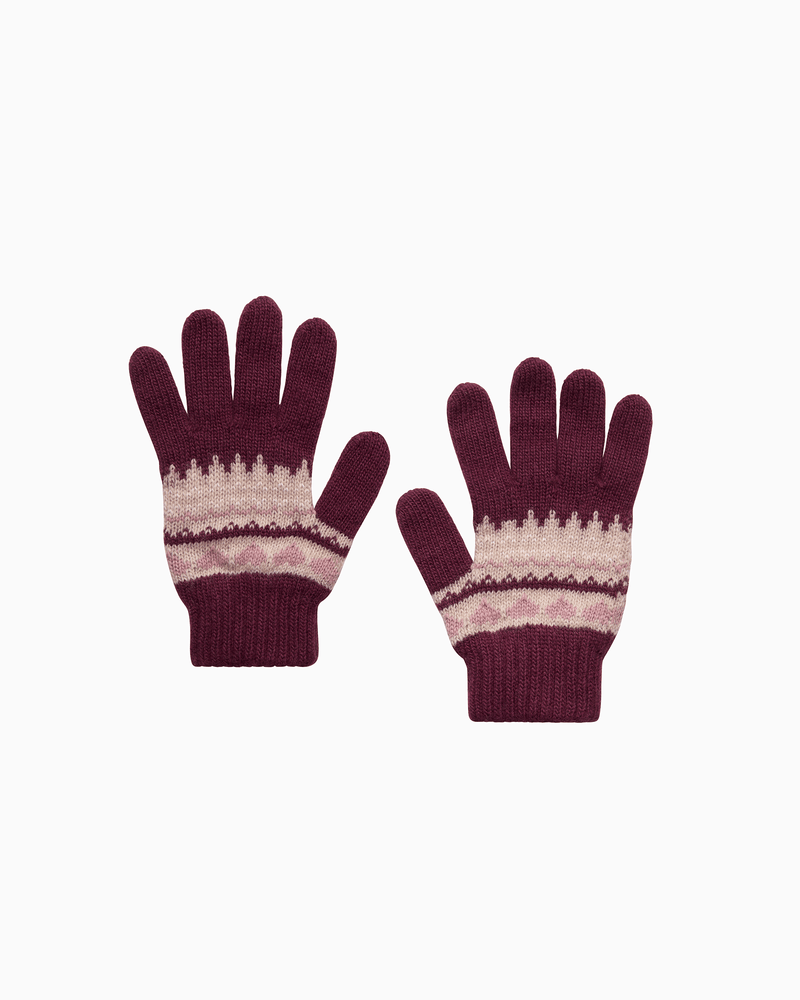 Chelsea Clothing Company Gloves Frankie Gloves in Claret Fair Isle