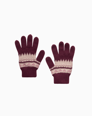 Chelsea Clothing Company Gloves Frankie Gloves in Claret Fair Isle