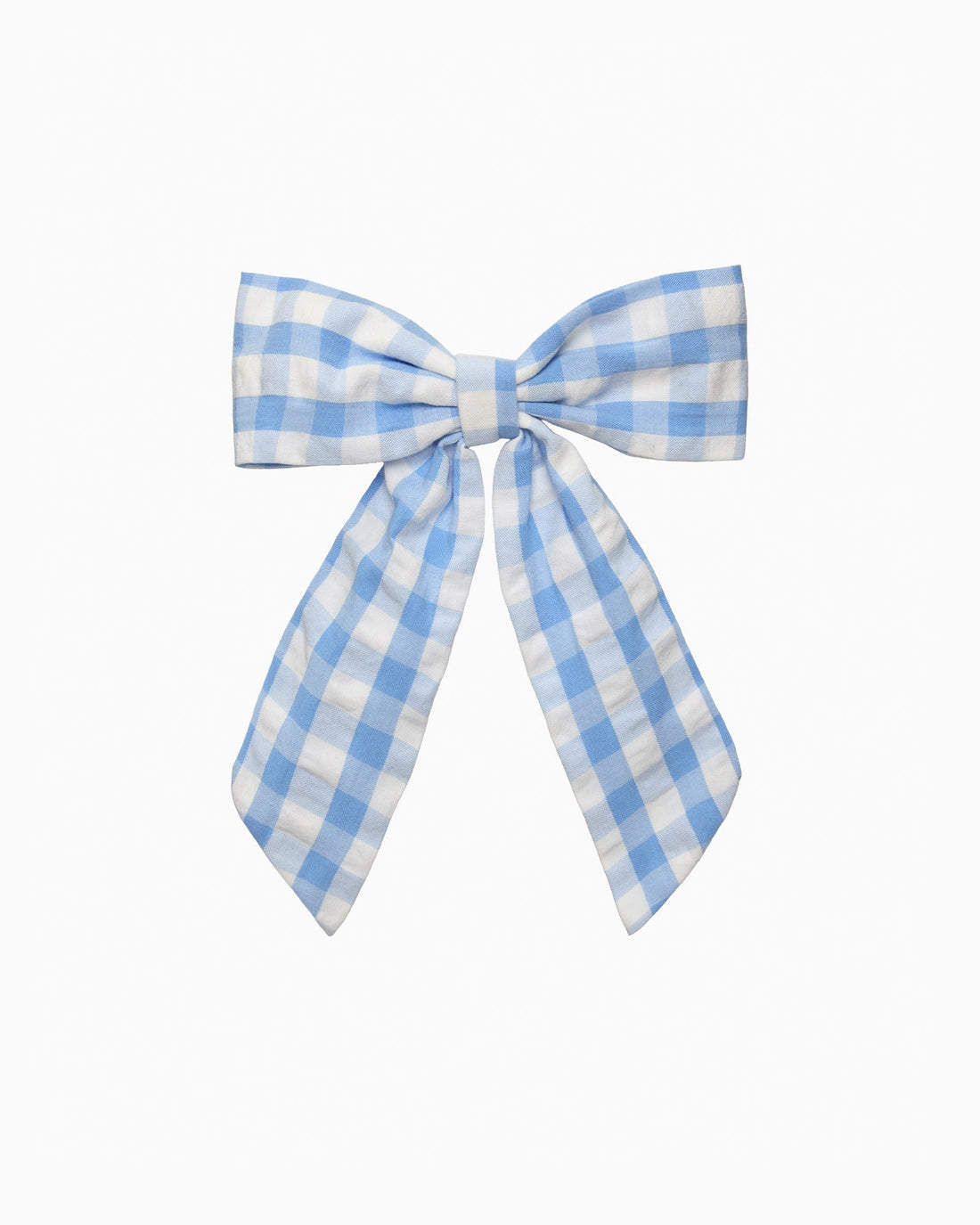 Lily Rose Clip Extra Large Bow Hair Clip in Blue Gingham