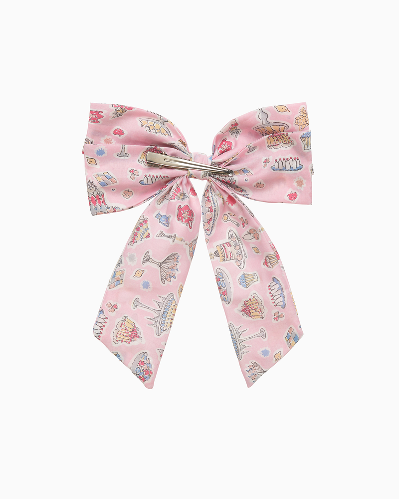 Lily Rose Clip Extra Large Bow Hair Clip in High Tea