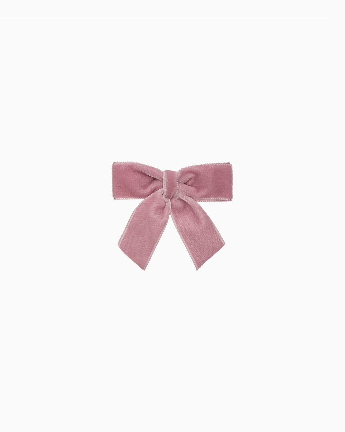 Lily Rose Clip Small Velvet Bow Hair Clip With Tails in Blush