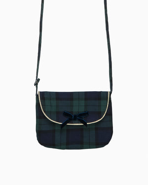 Confiture Bag Coin Purse in Navy Green Tartan
